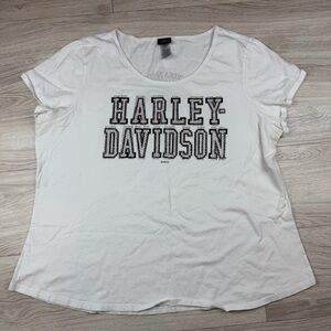 Harley-Davidson Women's Studded Eureka Springs White Short Sleeve Tee Size 3XL